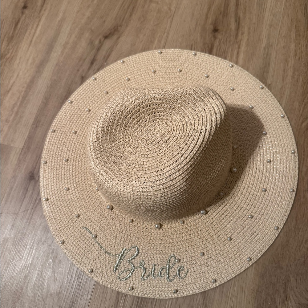 Bride Sun Hat with Pearls